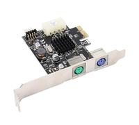 Bewinner Tarjeta Adaptadora MCS9990CV Chip PCIe a PS/2, Pin USB2.0, Tarjeta de Expansión de Ratón y Teclado PS/2 de 2 Puertos, con Intercambio en Caliente, para PC