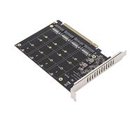 Bewinner Tarjeta Adaptadora NVME M.2 a PCIE X16 para Escritorio, Adaptador M.2 a PCIE X16 de 4 Puertos 32Gbps, con Indicadores LED, Disco Duro de Soporte: SSD con Protocolo NVME M.2,