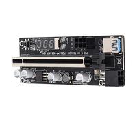 Bewinner Tarjeta Adaptadora PCI E, Pantalla de Temperatura Tarjeta de Placa Vertical PCI E con Adaptador 1x Cable de Extensión 1x a 16x Compatible con Ranuras PCI-E 1x, 4X, 8X, 16x