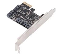 Bewinner Tarjeta Adaptadora PCIe 3.0 X1 a SATA3 de 4 Puertos, Tarjeta Convertidora PCI Express X1 de Expansión Multipuerto para Computadora, Transferencia Extrema de Parámetros y Alta