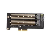 Bewinner Tarjeta Adaptadora PCIe Dual M.2, Tarjeta de Expansión Dual NVMe SSD PCI-E 4.0 X16 con Disipador Térmico, Compatible con SSD 2230/2242/2260/2280/22110 M.2 y NVMe, No Requiere Alimentación