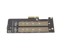 Bewinner Tarjeta Adaptadora PCIE M.2 Dual, Lector de Disco Duro de Disipación de Calor Eficiente de Alta Velocidad de Doble Bahía Compatible con Lector 2230, 2242, 2260, 2280, 22110