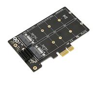 Bewinner Tarjeta Adaptadora PCIe M.2 Dual, SSD NVMe y a Tarjeta de Expansión PCI-E X1/X4/X8/X16, Plug and Play, Incluye Deflector y Tornillos, para Actualización Interna de PC de Escritorio