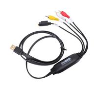 Bewinner Tarjeta de Captura de Vídeo USB, Convertidor VHS a Digital, Adaptador USB 2.0 AV a para PC, Grabador de Vídeo de Sonido para Videocámara DVD VCR, Convertidor Analógico a Digital Compatible