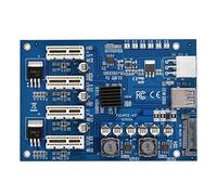 Bewinner Tarjeta de Expansión PCI-E Adaptador de 1 a 4 Puertos, Extensor Convertidor PCIe Gen2 para Mac, Tarjeta de Interfaz PCI Express 4X de Perfil bajo