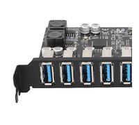 Bewinner Tarjeta de Expansión PCIE a USB 3.2 GEN1 de 7 Puertos, Transmisión de Alta Velocidad de 5 Gbps con Alimentación Estable, Tarjeta Frontal PCI Express para 8/10/11,