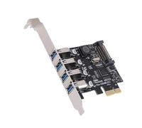 Bewinner Tarjeta de Expansión PCIe USB 3.0 de 4 Puertos, SUPERSPEED SUPERSPEED SUFFRIED 5GBPS PCI Express Add On Tarjeta con un Concentrador USB Interno, Compatible con Retroceso para