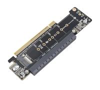 Bewinner Tarjeta de Expansión PCIe X16 M.2 NVMEx2, Adaptador Dividido PCIe 4.0 a X8 X4 X4, Tarjeta Elevadora NVMe para SSD M.2 Duales, Dividida BGA de 6 Puertos, de Expansión Plug and Play