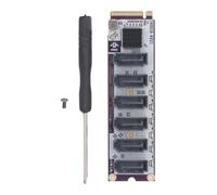 Bewinner Tarjeta de Expansión SATA III de 6 Puertos, Controlador M.2 M-Key PCIe 3.0 X4 a 6 Gbps SATA, Chip RTL9210, Tarjeta de Expansión de Puertos para Actualización de Almacenamiento