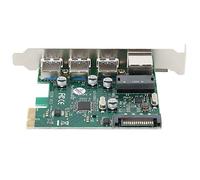 Bewinner Tarjeta de Expansión USB 3.0, Tarjeta Elevadora Adaptadora con 3 Puertos de Alta Velocidad Puerto USB3.0 y 1 Puerto RJ45 LAN Soporte de Red Ethernet Ethernet Activación Remota y