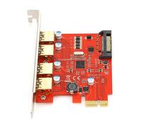 Bewinner Tarjeta de Expansión USB3.0, PCI-E 1X 4X 8X 16X Tarjeta Adaptadora de 4 Puertos para Wind XP/2003/win7/win8/10.8/Win10 32-bit/64-bit, Tarjeta Vertical para Computadora