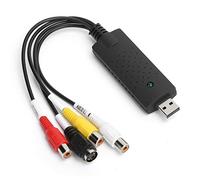 Bewinner Tarjeta de Recolección de Video Dispositivo de Captura de S-Video AV Portátil USB 2.0 para XP/Vista/7/8/10, Convertidor NTSC/PAL para Grabación de Monitoreo de Computadora Portátil