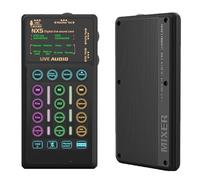 Bewinner Tarjeta de Sonido Cambiador de Voz Portátil con 8 Efectos de Voz, Placa de Sonido Moduladora de con Luz RGB Bluetooth para Grabación de Transmisión de Juegos Compatible con