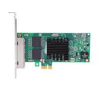 Bewinner Tarjeta Ethernet PCIE, Soporte para Chip I350 1000Mbps 4 Puertos RJ45 Adaptador de Red PCIE 2.1 X1 para PC de Escritorio con Servidor, Perfil Bajo con Soportes, Diseño de