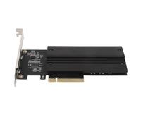 Bewinner Tarjeta PCIe 4.0 NVMe Fácil Instalación Tarjeta Adaptadora M.2 NVMe a PCIe de 2 Puertos con Disipador de Calor de Aluminio Indicador LED Compatible con Usuarios de / 2280 2260 2242 2230