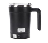 Bewinner Taza Autoagitadora, Taza Mezcladora Automática con Pantalla de Temperatura para Oficina en Casa, Acero Inoxidable de 380ML (BLACK)