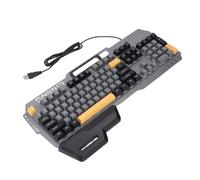 Bewinner Teclado de Computadora con Cable, 104 Teclas Colorido Teclado de Retroiluminación con Reposo en la Muñeca, Caracteres Grabados, Teclados de Sensación Mecánica para Laptop, PC (Gray)