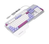 Bewinner Teclado de Computadora con Cable, 104 Teclas Colorido Teclado de Retroiluminación con Reposo en la Muñeca, Caracteres Grabados, Teclados de Sensación Mecánica para Laptop, PC (Purple)
