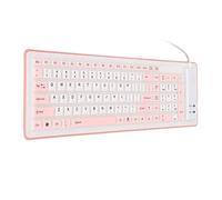 Bewinner Teclado de Silicona Plegable 103 Teclas USB con Cable Impermeable a Prueba de Polvo Lavable Silencioso Enrollable Teclado de Viaje Portátil para PC Portátil Computadora de Escritorio