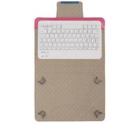 Bewinner Teclado Inalámbrico Portátil Impermeable con Funda de Cuero y Soporte, Teclado Bluetooth Compacto de 10 Pulgadas para PC, Portátil, Computadora de Escritorio, Rosa Rojo