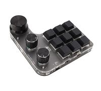 Bewinner Teclado Macro de una Mano, Teclado Programable para Juegos BT OSU de 9 Teclas con 3 Perillas, USB con Cable de Modo Dual y Mini Teclado Inalámbrico BT para Computadora Portátil