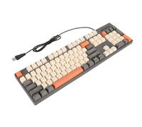 Bewinner Teclado Mecánico con Cable, Teclado para Juegos de 104 Teclas con Teclas de 3 Colores, 12 Teclas de Función Multimedia, Teclado de Computadora Ultradelgado para XP 7 8 10