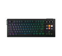 Bewinner Teclado Mecánico de 78 Teclas, Interruptor Rojo Intercambiable en Caliente Retroiluminado RGB con Perilla Programable y Reposapiés Ajustable, para Escribir y Programar Juegos (Black)