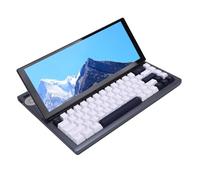 Bewinner Teclado Mecánico de Juegos de Pantalla Táctil, Teclado Portátil de 68 Teclas USB con Pantalla con Pantalla de 12.3 Pulgadas, Teclado Compacto de Retroiluminación RGB para (Enchufe de la UE)