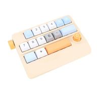 Bewinner Teclado Mecánico Macro con Cable USB, Teclado de 17 Teclas de una Mano, Teclado Programable, Almohadilla de Número de Joystick con Control de Joystick para el Juego de Trabajo (Yellow)