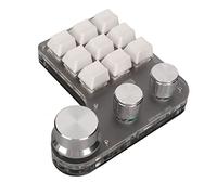 Bewinner Teclado Mecánico Mini Macro de 9 Teclas y 3 Perillas, Teclado para Juegos Programable con Retroiluminación Bluetooth RGB con una Sola Mano para PC, OSU, Accesos Directos, Copiar y Pegar