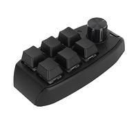 Bewinner Teclado Mecánico para Juegos con una Sola Mano, 6 Teclas con Perilla para Programación y OSU, Mini Teclado Macro con Cable USB Portátil para Accesos Directos de PC DIY (BT inalámbrico