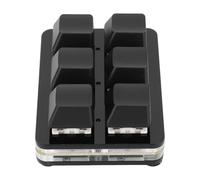 Bewinner Teclado Mecánico para Juegos DIY de 6 Teclas, Tipo C USB con Cable Interruptor Rojo RGB Mini Pequeño Teclado Macro Programable para Oficina de Juegos, Intercambiable en Caliente, Portátil