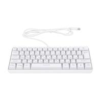 Bewinner Teclado Mecánico Ruso para Juegos de 61 Teclas, Teclado Compacto con Cable Retroiluminado RGB, Anti-Fantasma con Diseño Ergonómico para Juegos, Trabajo, Viajes de Negocios (White)