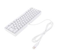Bewinner Teclado Mecánico Ruso para Juegos, Teclado USB Compacto con Cable de 61 Teclas, Tecla de Idioma Dual con Retroiluminación RGB para PC, Computadora Portátil, Juegos, Viajes de (White)