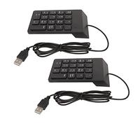Bewinner Teclado Numérico con Cable de 18 Teclas, Teclado Numérico USB Plug and Play para PC Portátil de Escritorio, Mini Ergonómico con Escritura Silenciosa (2 Paquetes)