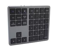Bewinner Teclado Numérico Inalámbrico 2.4G y Bluetooth, 35 Teclas Portátil para Contabilidad y Negocios con Ordenador Portátil (Negro/Gr)
