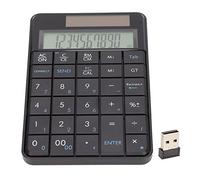 Bewinner Teclado Numérico Inalámbrico de 29 Teclas Calculadora Ergonómica de 2,4 GHz con Panel Solar USB Plug and Play para Computadora Portátil, Computadora de Escritorio, Teclado Numérico