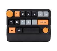 Bewinner Teclado Numérico Mecánico RGB Inalámbrico, Teclado Numérico Programable Macro Intercambiable en Caliente con Joystick, Perilla, Trimodo de 15 Teclas para Juegos, Programación (Amarillo
