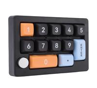 Bewinner Teclado Numérico USB Cableado, Teclado Mecánico Macro con una Mano, Luz de Fondo LED de 12 RGB, 12 Teclas de Bricolaje Multifunción Programable para Juegos de Oficina (Black)