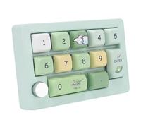 Bewinner Teclado Numérico USB Cableado, Teclado Mecánico Macro con una Mano, Luz de Fondo LED de 12 RGB, 12 Teclas de Bricolaje Multifunción Programable para Juegos de Oficina (Green)