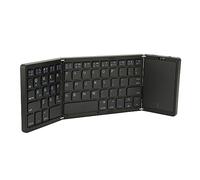 Bewinner Teclado Plegable con Touchpad, Diseño 3 Plegados, BT 5.1 Inalámbrico, 64 Teclas, Carga Tipo C, Cierre Magnético, Portátil para iOS, (Black)