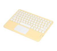 Bewinner Teclado Táctil Inalámbrico, Teclado Retro Compacto con Teclas Redondas, Teclado Táctil Delgado Y Silencioso para Tabletas, Portátiles, con Batería Recargable, Cable USB (Amarillo)