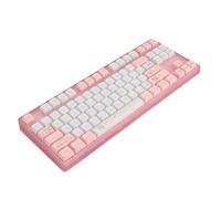 Bewinner Teclas de Dibujos Animados Personalizables, Teclado Mecánico con Retroiluminación Blanca con 20 Modos de Iluminación, Sublimación de Tinte Rojo, Teclado para Juegos de 87 Teclas