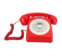 Bewinner Teléfono Antiguo Retro Vintage, Teléfono de Escritorio con Función Manos Libres y Remarcado, Campana Mecánica de Cobre, Ajuste de Volumen, Material ABS, Decoración de Oficina en el Hogar