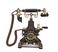 Bewinner Teléfono Antiguo, Teléfono Retro con Dial Giratorio con Cable para Decoración de la Oficina en el Hogar, Fijo Vintage con Volumen Ajustable, Decorativo Clásico Antiguo