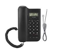 Bewinner Teléfono Fijo Cableado para Hogar, Oficina- Teléfono con Cable Se Puede Colocar en Escritorio o En Pared - Dual FSK/DTMF - Alimentado por Línea Telefónica(Negro)