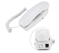 Bewinner Teléfono Fijo con Cable sin Pantalla de Identificación del Llamante,Teléfono de Escritorio para Casa, Compatible con la Función de Flash/Silenciar/Volver a Marcar(Blanco)