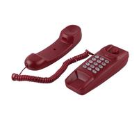 Bewinner Teléfono Fijo de Montaje en Pared, Teléfono de Extensión sin Identificador de Llamadas para Hotel, Familia, Oficina en Casa, Montaje en Escritorio o Pared, Función de Flash y Silencio, (rojo)