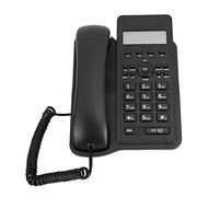 Bewinner Teléfono Inalámbrico con Soporte de Pared, Interfaz de 2 Líneas para Extensión/fax/POS, Diseño sin Batería, Blanco o Negro (Black)
