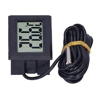 Bewinner Termómetro Digital, Mini Medidor de Temperatura Electrónico con Cable LCD con Amplio Rango -50 a 110 ℃, Alta Precisión, ABS Duradero, Diseño Compacto (BLACK)